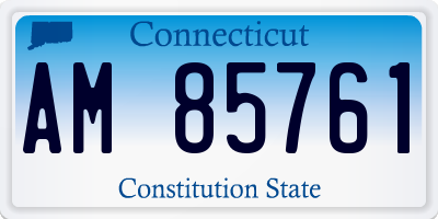 CT license plate AM85761