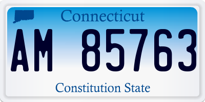 CT license plate AM85763