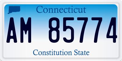 CT license plate AM85774