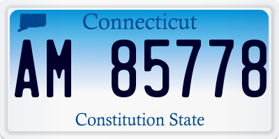 CT license plate AM85778