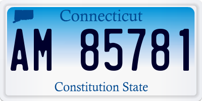 CT license plate AM85781
