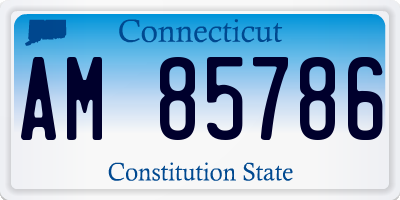CT license plate AM85786
