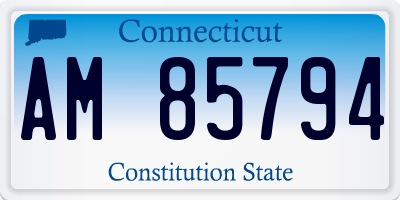 CT license plate AM85794