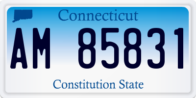CT license plate AM85831