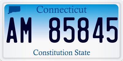 CT license plate AM85845