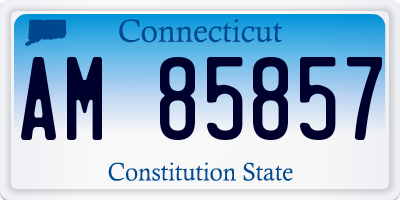 CT license plate AM85857