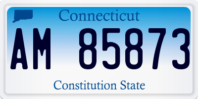 CT license plate AM85873