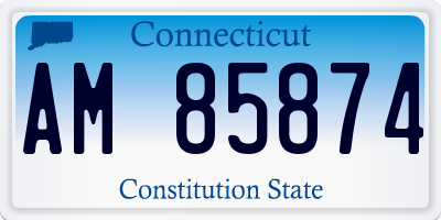 CT license plate AM85874