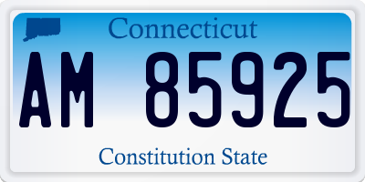 CT license plate AM85925