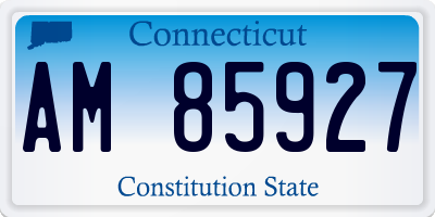 CT license plate AM85927