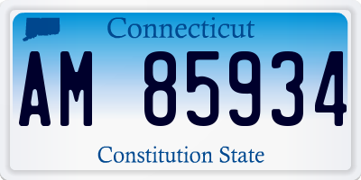 CT license plate AM85934