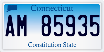 CT license plate AM85935