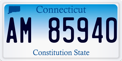 CT license plate AM85940