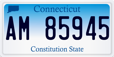 CT license plate AM85945