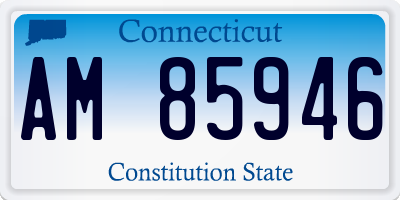 CT license plate AM85946
