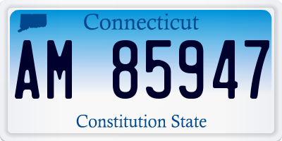 CT license plate AM85947
