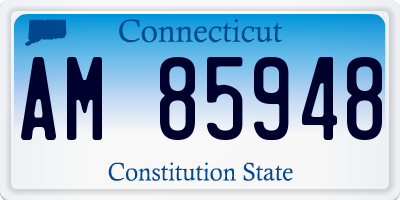 CT license plate AM85948