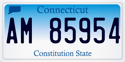 CT license plate AM85954