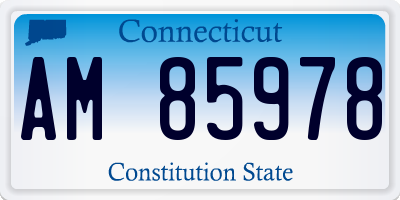 CT license plate AM85978