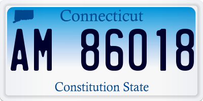 CT license plate AM86018