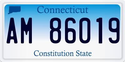 CT license plate AM86019