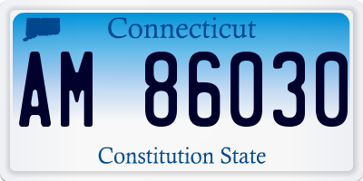 CT license plate AM86030