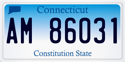 CT license plate AM86031