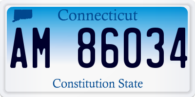 CT license plate AM86034