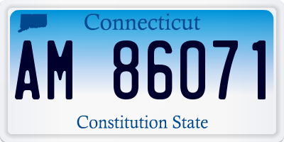 CT license plate AM86071