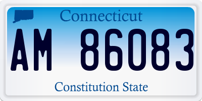 CT license plate AM86083