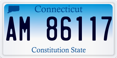CT license plate AM86117
