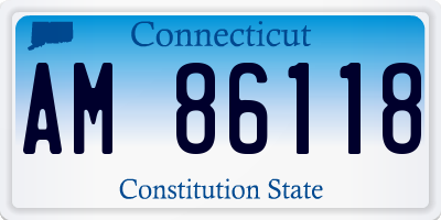 CT license plate AM86118