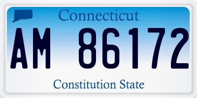 CT license plate AM86172