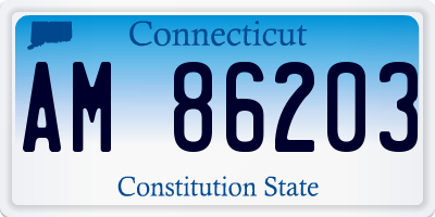 CT license plate AM86203