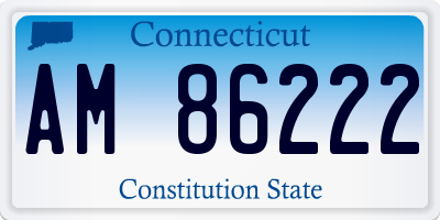 CT license plate AM86222