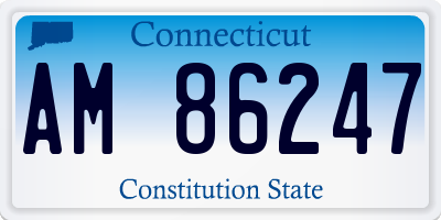 CT license plate AM86247