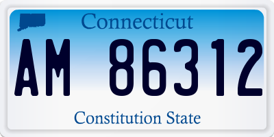 CT license plate AM86312
