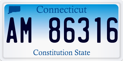 CT license plate AM86316