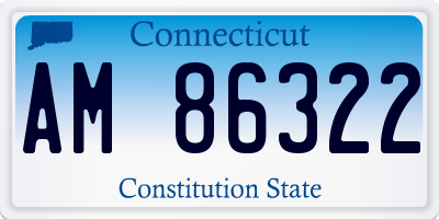 CT license plate AM86322