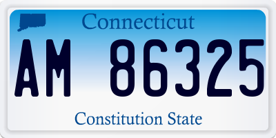 CT license plate AM86325
