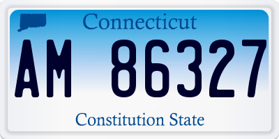 CT license plate AM86327