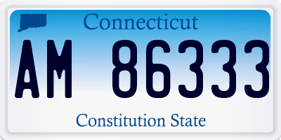 CT license plate AM86333