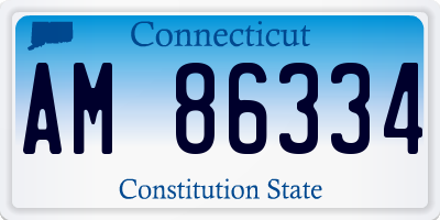 CT license plate AM86334