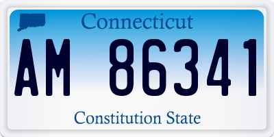 CT license plate AM86341