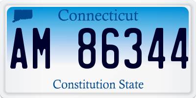 CT license plate AM86344