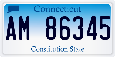 CT license plate AM86345