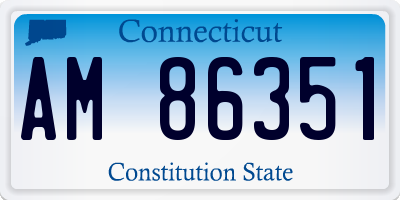 CT license plate AM86351