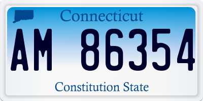 CT license plate AM86354