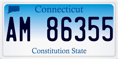 CT license plate AM86355