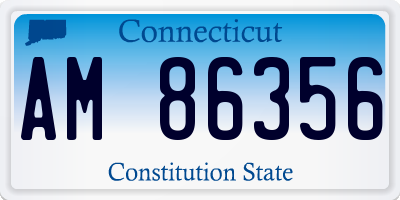 CT license plate AM86356